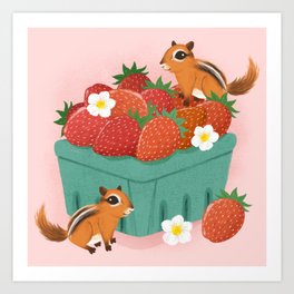 Strawberry Basket Art Print