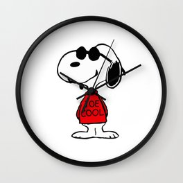 JOE Cool Famous Dog  Red Wall Clock | Charliebrown, Happy, Snoopy, Drawing, Girl, Christmas, Calvin, Calvinhobbes, Cartoon, Hobbes 
