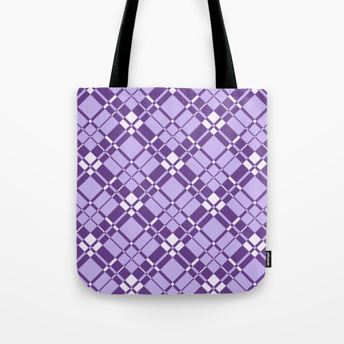 Purple gingham checked Tote Bag