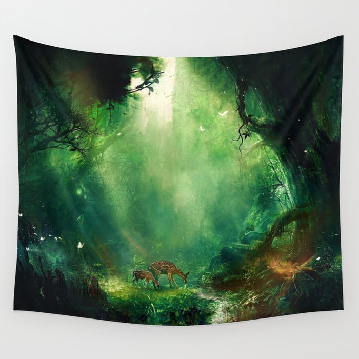 Deer Forest Wall Tapestry