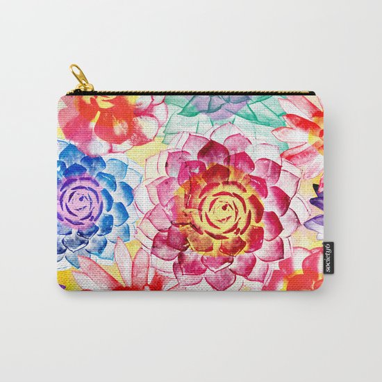 Colorful Succulents Carry-All Pouch