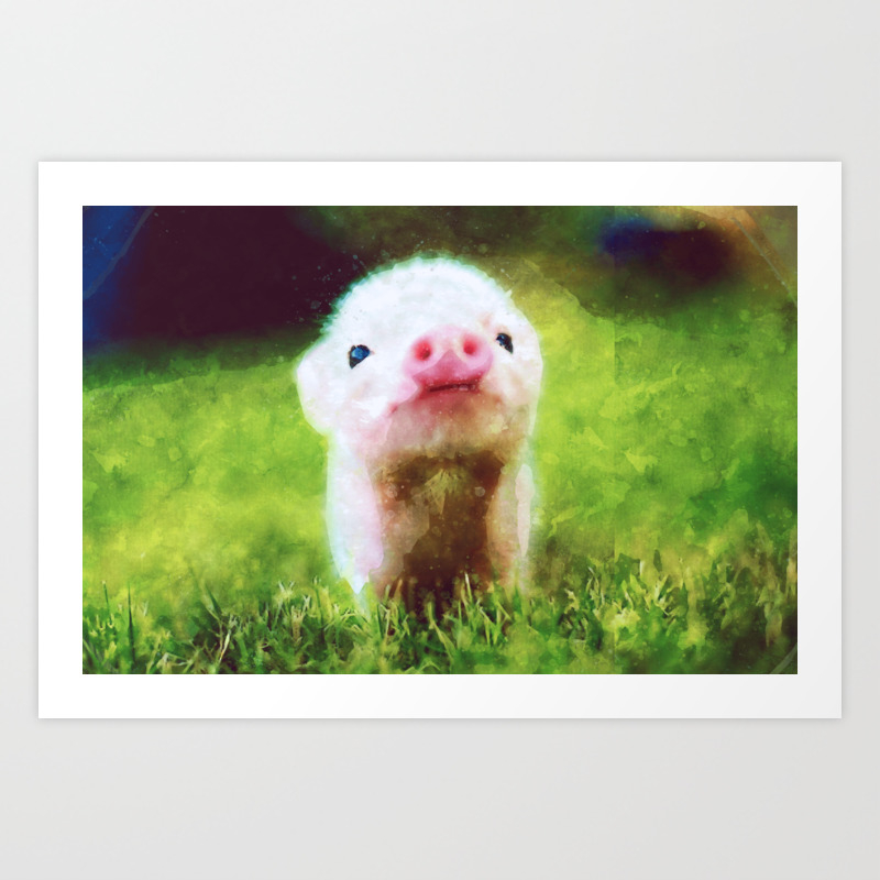 Cute Little Baby Pig Piglet Art Print By Misomiso Society6
