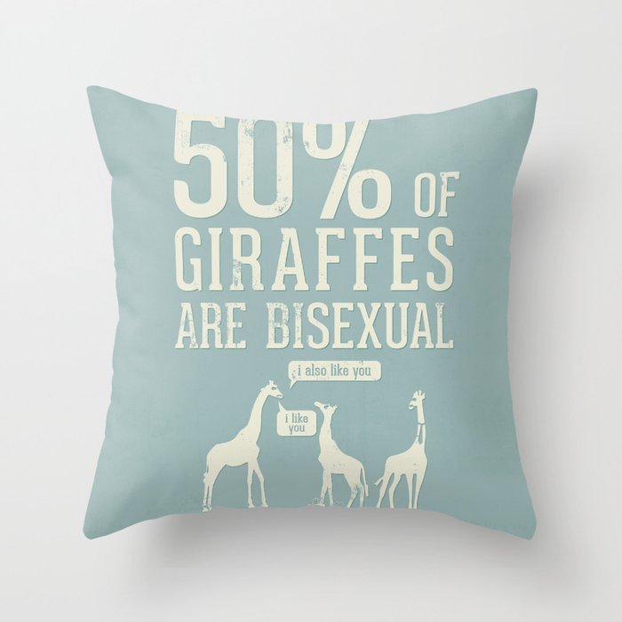Animal Facts: Giraffe Throw Pillow