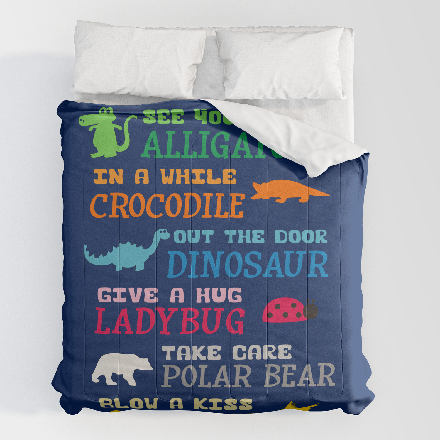 See You Later Alligator In A While Crocodile Comforters By Socoart Society6