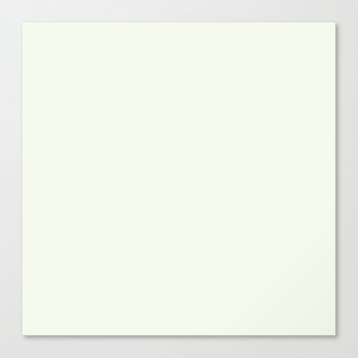 Spinach White pale green pastel solid color modern abstract pattern  Canvas Print