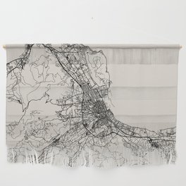 Palermo - Italy | City Map - Black and White Wall Hanging