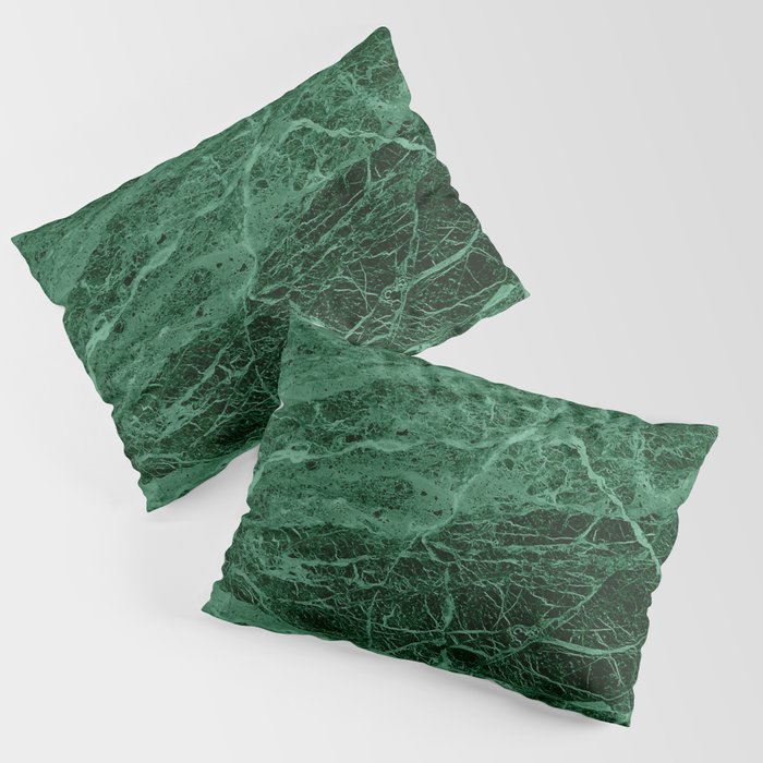 Dark emerald marble texture Pillow Sham