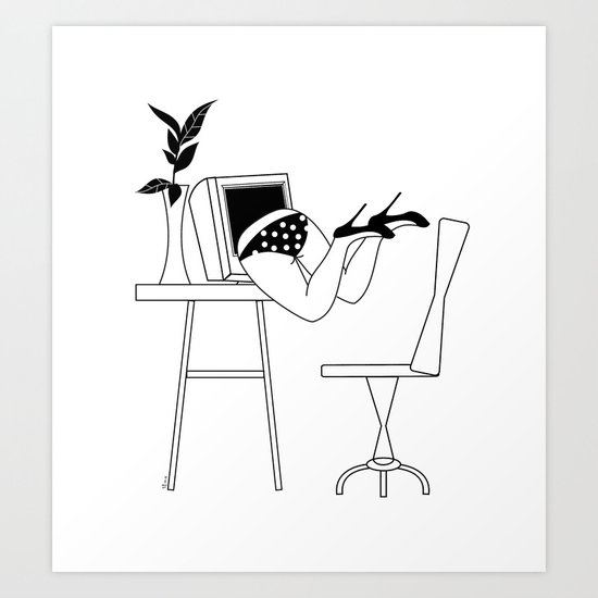Drowning in The Digital World #society6 #buyart #lifestyle Art Print