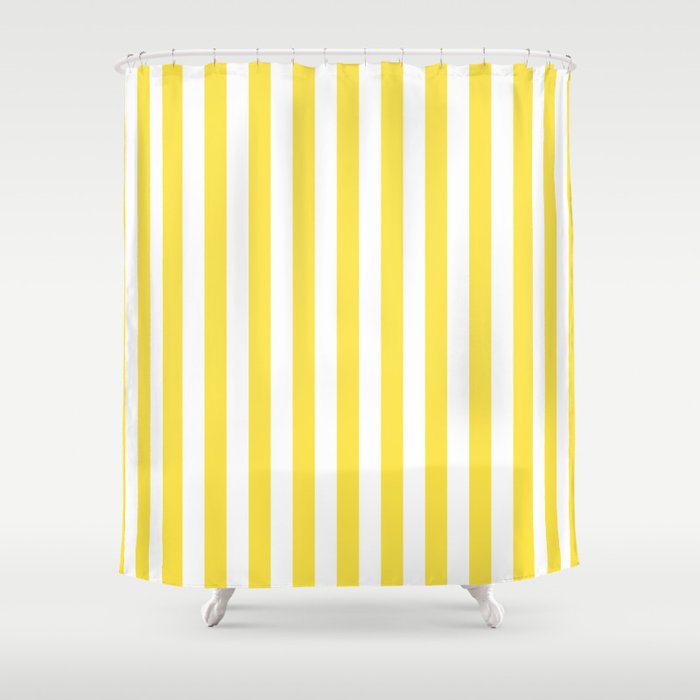 Perfect stripes Illuminating Yellow White small Shower Curtain