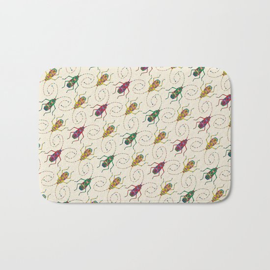 Beautiful Insects Pattern Bath Mat