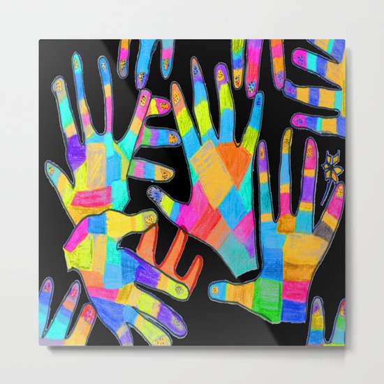 Hands of colors | Hands of light Metal Print