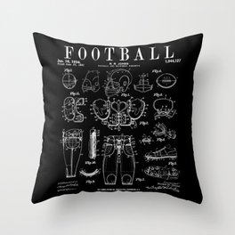 American Football Old Vintage Patent Drawing Print Throw Pillow