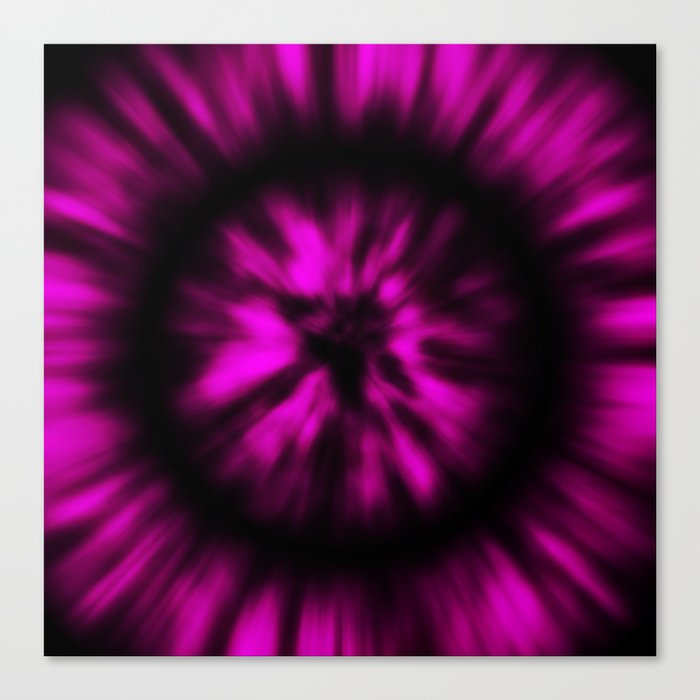 Purple Black Tie Dye Canvas Print