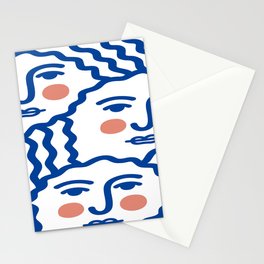 Girl's Face w Orange Cheek Pints  Stationery Card
