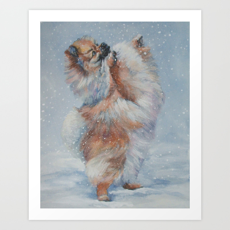 Pomeranian Dog Art From An Original Painting By L A Shepard Art