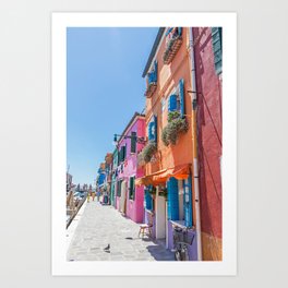 Pastel coloured houses of Burano Art Print