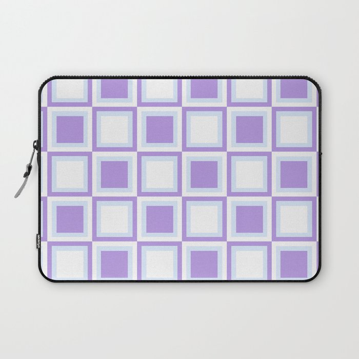 Purple and white checkered pattern Laptop Sleeve