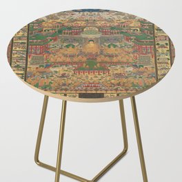 Japanese Taima Mandala Buddhist Art Side Table