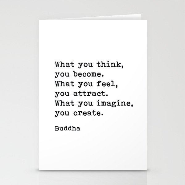 What You Think You Become, Buddha, Motivational Quote Stationery Cards