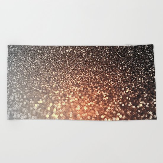 Tortilla brown Glitter effect - Sparkle and Glamour on #Society6 Beach Towel