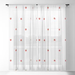 white little strawberry pattern Sheer Curtain