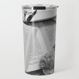 Books and Flowers | Mind and Heart | Valentine's day Travel Mug