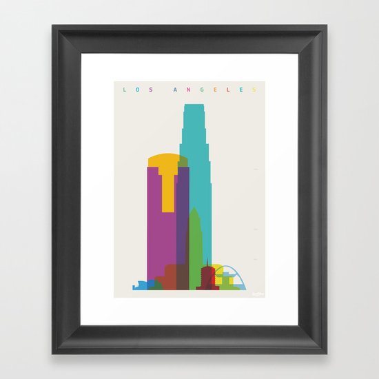 Shapes of Los Angeles accurate to scale Framed Art Print