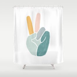Peace sign pastel Shower Curtain