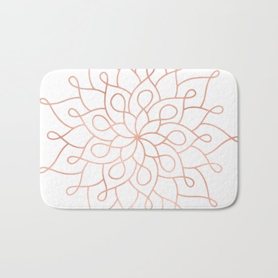 Mandala Rose Gold Pink Star Bath Mat