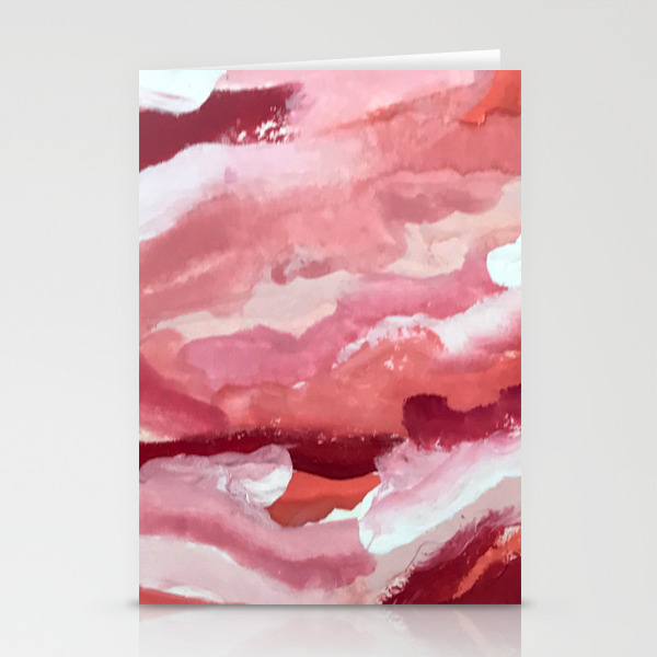 Carnations 2 Abstract Acrylic Watercolor Pink Red