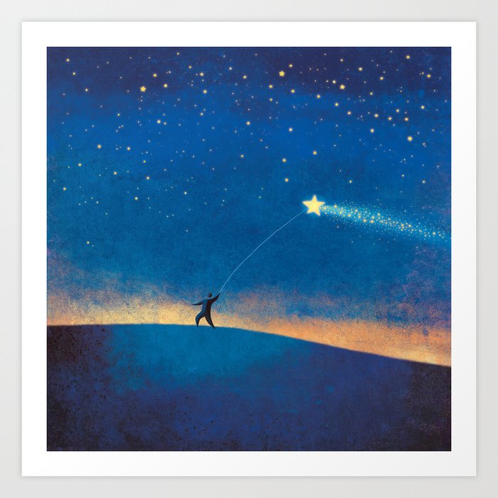 Stars Kite Art Print