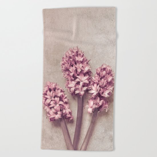 Lovely pink Hyacinths Beach Towel