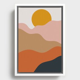 Abstract retro mountain landscape travel view Framed Canvas
