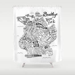 Brooklyn Map Shower Curtain