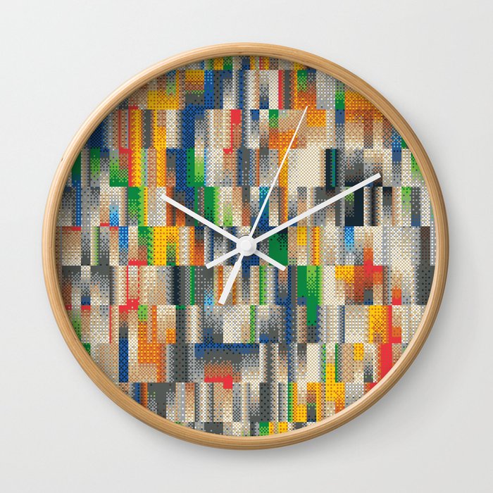Pixel background Wall Clock