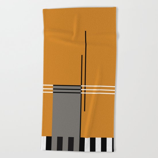 ABSTRACT IN ORANGE Beach Towel