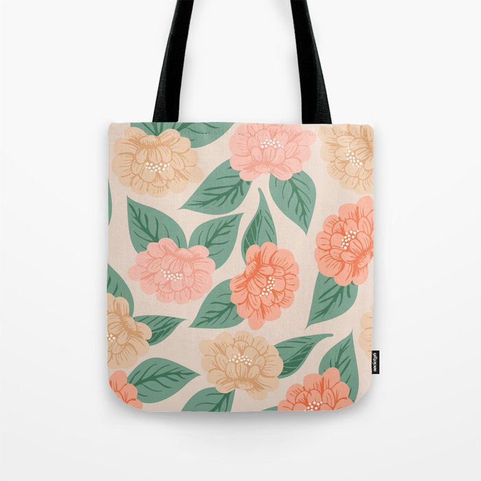 Into the meadow - off-white and pinks Tote Bag