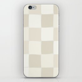 Flux Check Irregular Organic Grid Pattern in Pale Beige and Cream Tones iPhone Skin