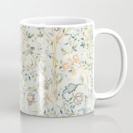 William Morris Vintage Melsetter Grey Silver Blue Pastel Floral  Coffee Mug