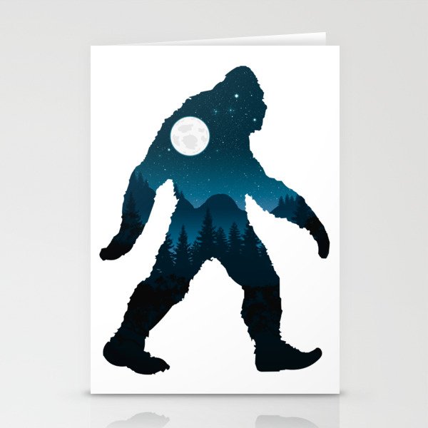 Night Forest Bigfoot Stationery Cards