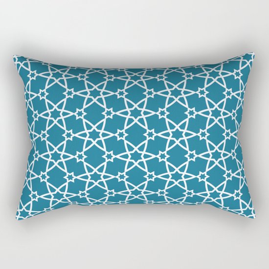 Geometric blue-white pattern Rectangular Pillow