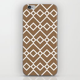 Brown and White Tessellation Line Pattern 23 Pairs DE 2022 Trending Color Brown Bear DE6140 iPhone Skin