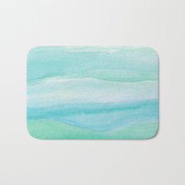 Ocean Layers - Blue Green Watercolor Bath Mat