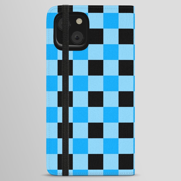  checkered blue iPhone Wallet Case