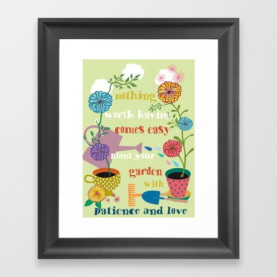 nothing good comes easy Framed Art Print