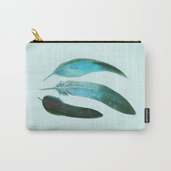 Blue Feathers Carry-All Pouch