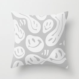 Cool Grey Melted Happiness Throw Pillow