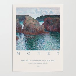 Claude Monet Rocks Port Goulphar 1886 Art Exhibition Poster
