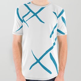Turquoise cross marks All Over Graphic Tee