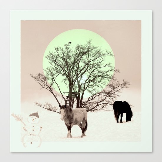 Winter horses Canvas Print